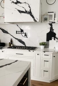 black and white quartz kitchen countertops modern design