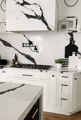 black and white quartz kitchen countertops modern design