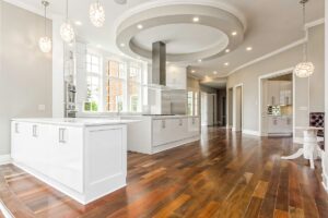 white quartz countertops paired with white kitchen cabinets 