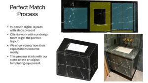slab layout showing vein matching across kitchen countertop surfaces  