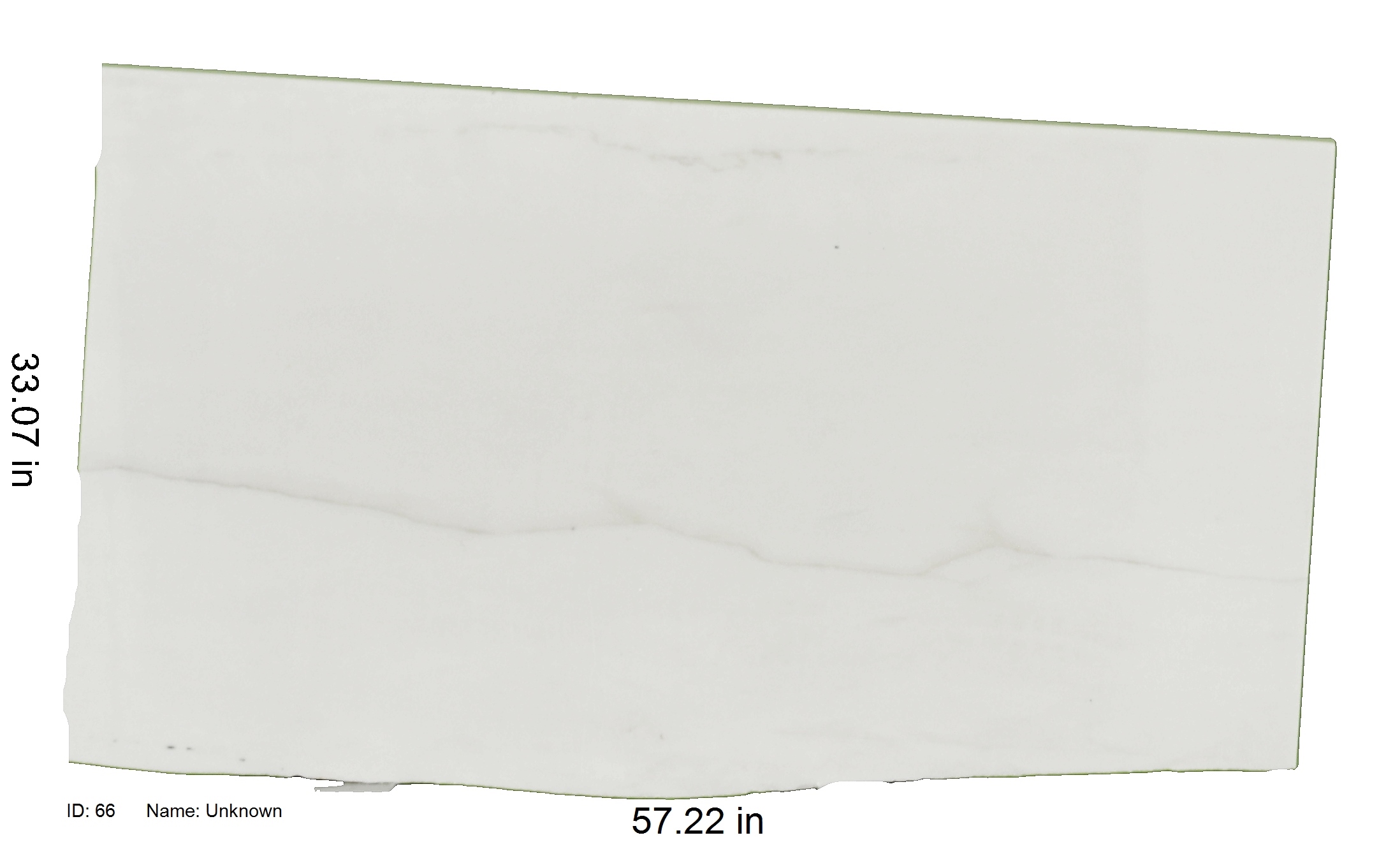 Ivory Marble With Grey Veining<br />
ID 66<br />
Name: Unknown<br />
Size: 33.07x57.22