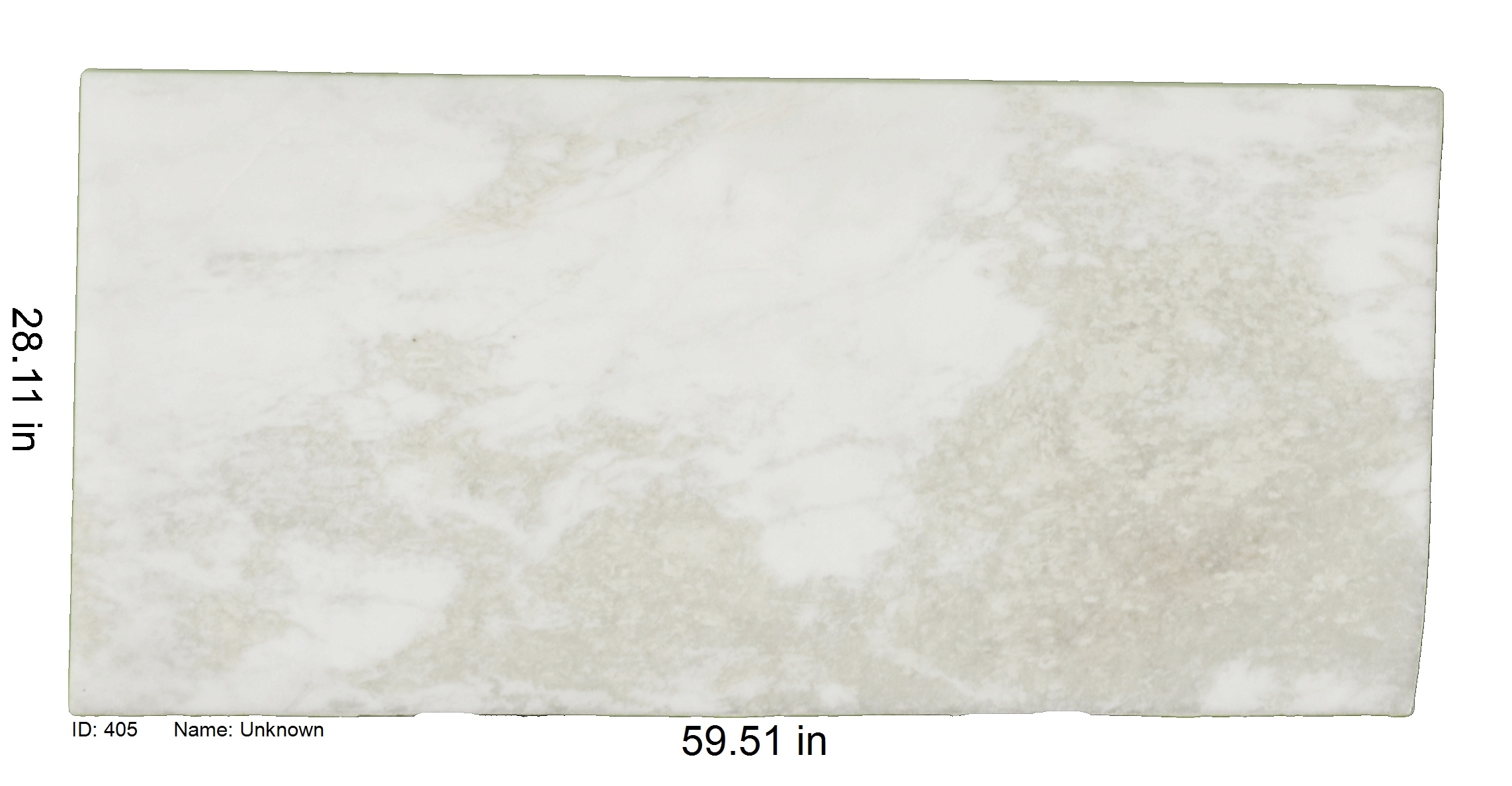 White Marble With Beige Veining<br />
ID: 405<br />
Name: Unknown<br />
Size: 28.11x59.51