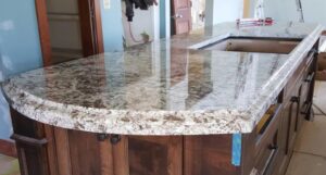 thick 3cm quartz countertop edge showing durability and profile detail 