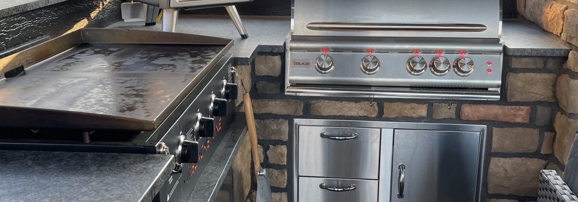 luxury outdoor kitchen granite countertops patio design