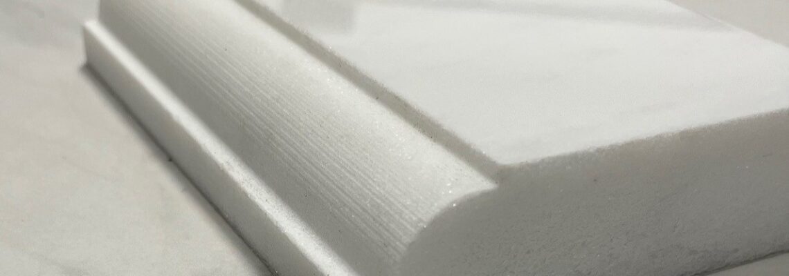 close up of decorative kitchen countertop edge profile detail