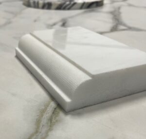 close up of decorative kitchen countertop edge profile detail