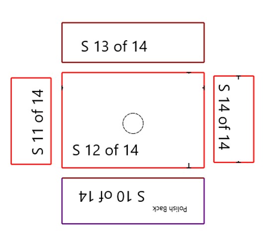 Custom integrated sink drawing. Farm Box