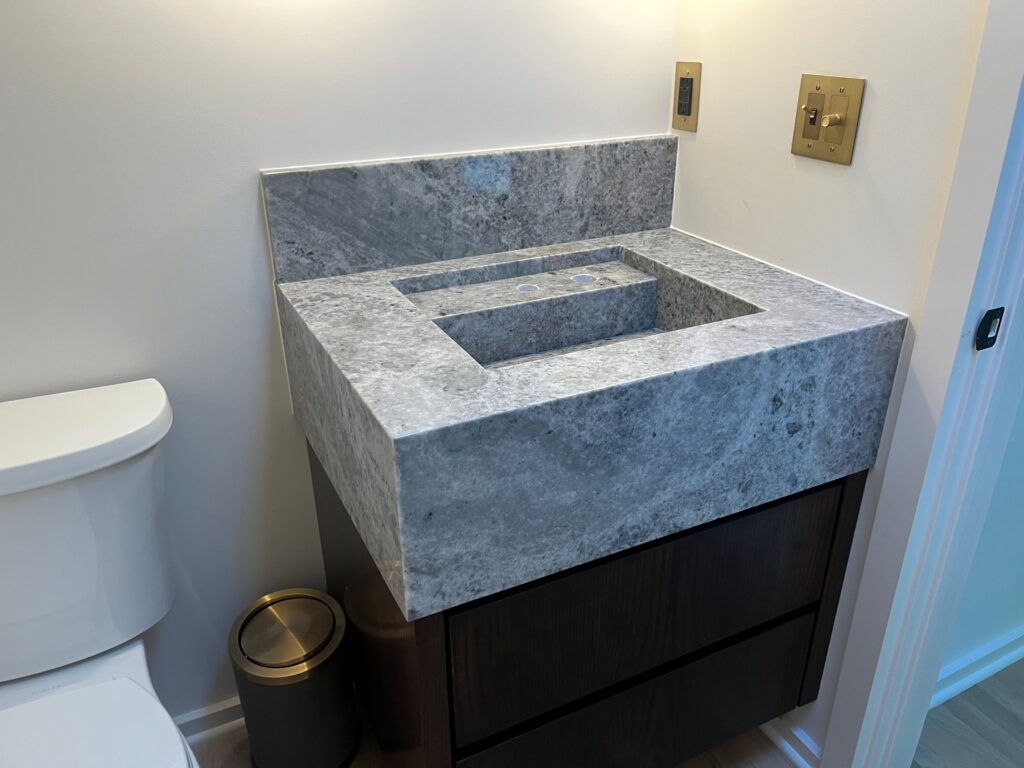 custom stone sink integrated marble sink Columbus Ohio
