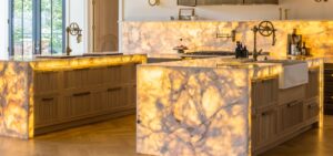 Columbus luxury marble kitchen countertops by Impact Countertops lit