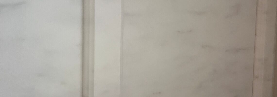 full height marble backsplash kitchen installation