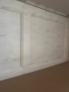 full height marble backsplash kitchen installation