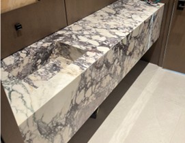 seamless stone sink integrated calacatta viola marble sink Columbus Ohio