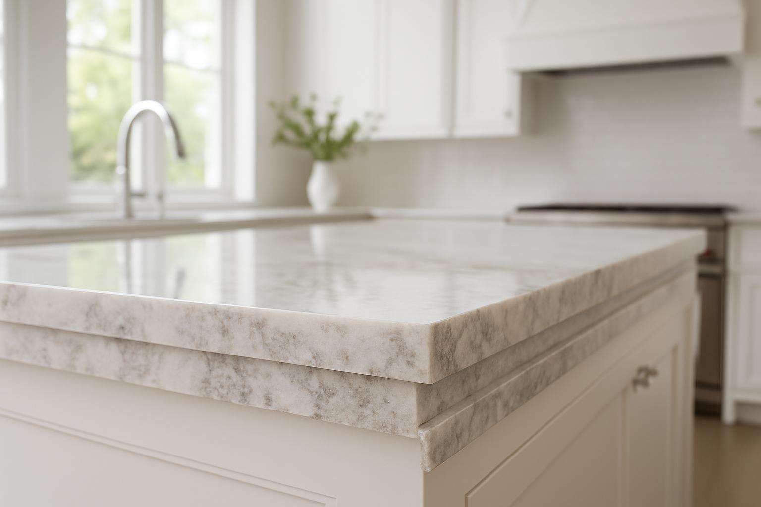 Stacked mitered edge profiles Columbus countertops