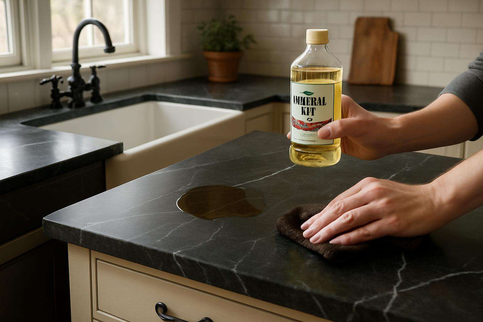 Soapstone kitchen countertop care and maintenance by Impact Countertops Columbus Ohio
